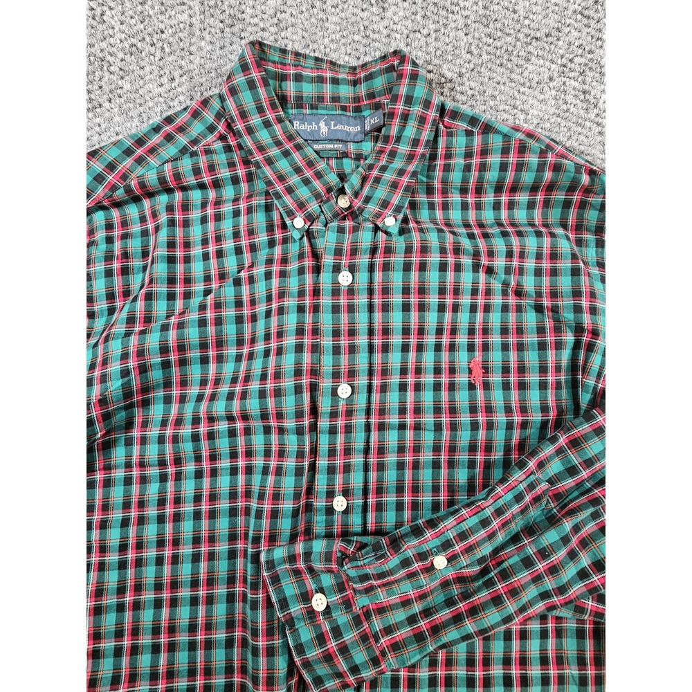 Polo Ralph Lauren Plaid Flannel Casual‎ Dress Shirt Long Sleeve XL Custom Fit